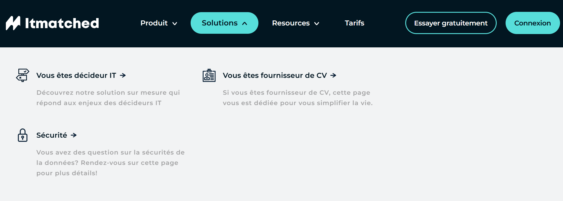 IT-Matched platform dashboard showing AI-powered matching interface