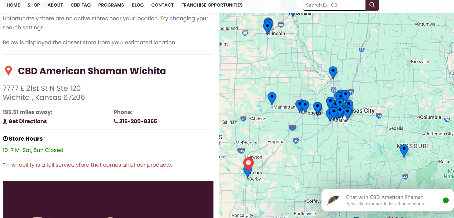 CBD American Shaman franchise management dashboard